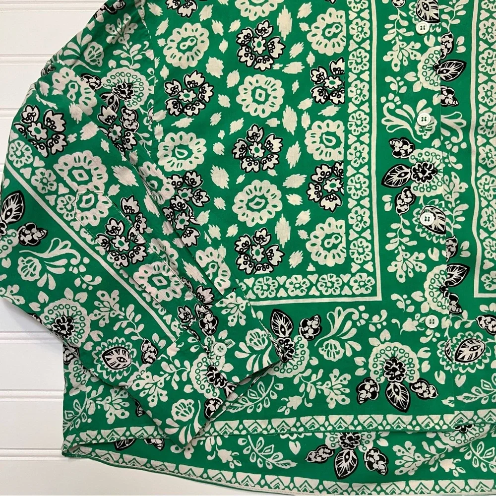 Zara Green Patterned Women Shorts - Picture 5 of 16